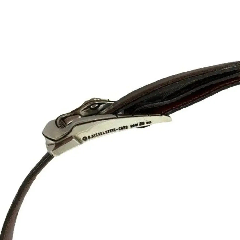 Barry Kieselstein Cord Stylized Silver Alligator Buckle Lizard Skin Belt
